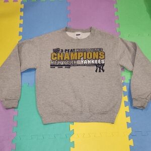 VINTAGE Gray New York Yankees Champion Sweater(1998,1999,2000) boys Size 14/16